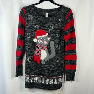 No Boundaries Cat Christmas Sweater - Size Medium
